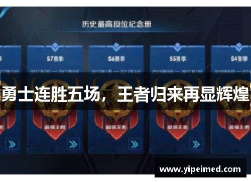 勇士连胜五场，王者归来再显辉煌